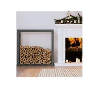 vidaXL Support pour bois de chauffage Gris 100x25x100 cm Bois de pin