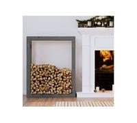 vidaXL Support pour bois de chauffage Gris 80x25x100 cm Bois de pin