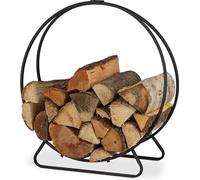 Support pour bois de chauffage - Support en acier, noir, 65x61x26 cm