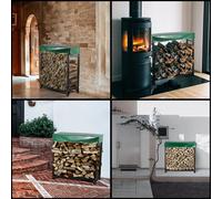 Support pour bois de chauffage - Support métallique pour bois de chauffage - Rangement pour bois de chauffage - Étagère de rangement - Rangement intérieur pour bois de chauffage