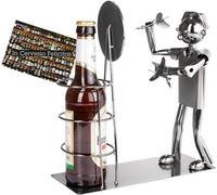 Support pour bouteilles Unyqoos® "Darts" – Sculpture métallique servant de porte-bouteilles, avec cible de fléchettes et fléchettes, diamètre du support : 7,5 cm, dimensions : 25 x 27 x 10 cm, idéal p