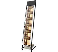 Support pour brochures, présentoir à brochures, porte-journaux, support pour littérature, afficheur incliné, porte-livres (32,5 x 40 x 150 cm)
