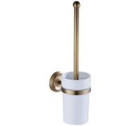 Support pour brosse WC Unyqoos® en laiton vieilli avec détail en cuivre – élégant porte-brosse WC, rangement discret pour la salle de bain et les intérieurs de style rétro