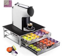 Support pour capsules de café, 72 unités, 2 rangées, antidérapant, double tissu, distributeur de capsules