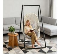 Support pour Chaise Hamac Métal - FIANAO - Design A-Frame Ultra Stable - Tubes Acier Résistant Antirouille - max 100kg - Noir 144cm
