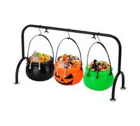 Support pour chaudron de sorcière avec seau de fête | Chaudron de sorcière d'intérieur pour Halloween, table de cuisine, buffet, pique-nique, festival, dessert, nourriture