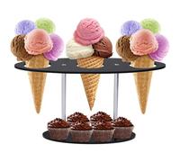 Support pour cône - Grille avec trou transparent, accessoire pour | Présentoir de dessert, support de nourriture, organisateur de comptoir pour fêtes | Support pour cônes transparent créé pour