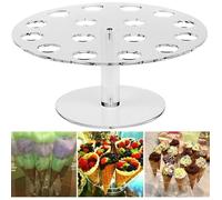 Support pour Cornet Glace,16 Trou Cornet de Glace Crème Cône Acryliques Tenir Cône Sushi pour la Fête d'anniversaire