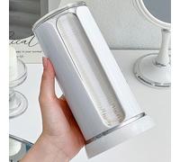 Support pour cotons cosmétiques et contenants de maquillage pour la salle de bain | Boîte de rangement, 21 x 12 x 11 cm, avec un design à deux cylindres et un couvercle facilement accessible, idéale p
