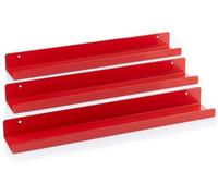 Support pour disques vinyles – 3 plaques métalliques – Expose tes disques préférés au mur – Ce support pour disques vinyles convient à tous les disques (rouge)