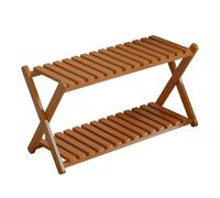 Support pour en bois - Étagère à 2 niveaux pour pot de fleurs, support décoratif pour terrasse, jardin, porche, balcon | Support en bois rustique pour entrée, salon, serre | Pot de fleurs peu