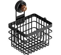 Support pour éponge, évier - Panier de rangement pour douche - Organisateur de cuisine - Installation sans perçage - 11x13x11 cm - Noir
