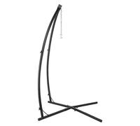 Support pour fauteuil suspendu et balancelle - Structure en forme de C pour hamac - Hauteur réglable : 210 cm - Cadre en acier inoxydable - Pour jardin et terrasse - Noir