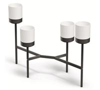 Prosperplast Bloomie Stand Support pour fleurs avec 4 pots Support pour plantes Pot de fleurs 125x55x81,5cm Cadre métallique blanc