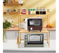 Support pour four à micro-ondes - MENGDA - 2 Niveaux - Etagere Rangement Cuisine - Bambou