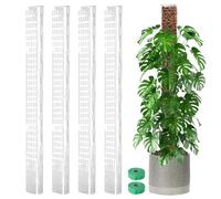 Support pour grimpantes - 60,96 x 10,2 cm - Poteaux de mousse - Entraîneur de croissance pour terre de fleurs d'intérieur - Kit de piquets de jardin droits en plastique - Stabilisateur de