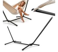 Support pour hamac en acier - autoportant, noir, pour hamac de jardin 200 x 150 cm, robuste, stable, terrasse, véranda