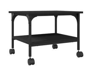 Support pour imprimante 2 tablettes Noir 50x40x38 cm Bois composite