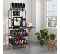 Support pour imprimante 3D Clinvia, support de table robuste pour imprimante 3D avec plateau pour filaments, porte-bobine en T avec roulettes, établi pour imprimante 3D destiné aux studios d'impressio