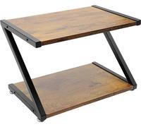 Support pour imprimante de bureau - Étagère à 2 niveaux - Acier et MDF - Capacité de charge 10 kg - Distance entre les niveaux 25 cm - Pour imprimante/scanner/photocopieuse - Marron