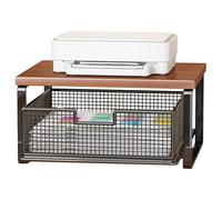 Support pour imprimante de table, organiseur à 2 niveaux économiseur d'espace pour imprimante de bureau, école, cuisine, comptoir, poste de travail, four grille-