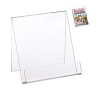 Support pour livre, lot de 4, présentoir en acrylique A5, solide, grands livres, HxLxP: 15 x 15 x 11,5 cm, transparent