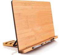 Support pour livres grand format - Étagère de lecture en bambou - Lecture mains libres - 5 réglages d'angle - 391 x 43 cm - En bambou