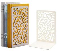 Support pour livres, supports pour livres en métal, 1 paire (blanc)