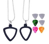 Support pour médiators de guitare - Support en silicone de 70 cm, clip en acier inoxydable, 2 pièces, 0,05 kg, élégant collier portable