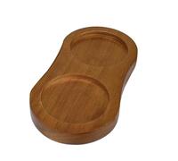 Support pour moulin à poivre et sel - Double grille - Support de moulin à poivre - Plateau de rangement résistant à la chaleur - Plateau de comptoir de cuisine pour bouteilles d'épices - Bois d'hévéa