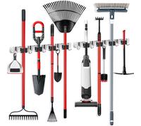 Support pour outils de jardin, lot de 2, pour balai et serpillière, en acier inoxydable, 17 pouces, fixation murale
