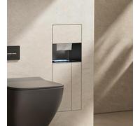Support pour Papier Toilette Niche de Douche Encastrée en Acier Inoxydable avec Porte Carrelée, Distributeur de Papier Toilette, Brosse WC, Poubelle et Étagère de Rangement