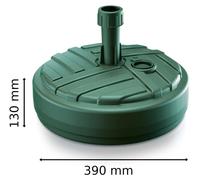 Support pour parasol de jardin - Avec mât - Rond - Autoportant - Vert forêt