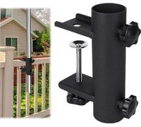 Support pour parasol de jardin - Support robuste pour haies de jardin - Dispositif de fixation de 15 à 63 mm - Diamètre de 23 à 38 mm