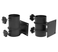 Support pour parasol - Fixation pour rampe - Lot de 2 - Base pliante - Pour poteaux de diamètre 3,3 à 5,08 cm - En acier au carbone - Pour balcon et clôture - Noir