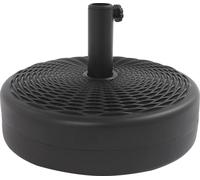 Support pour parasol - Remplissable, rond - Dimensions 45,5 × 14,5 cm - Pour mâts de parasol - Autoportant - Pour balcon et jardin - Noir