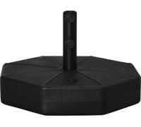 Support pour parasol - Socle remplissable d'eau - Poids avec eau 28 kg - Poids avec sable 40 kg - Pour terrasse et jardin - Montage nécessaire - Noir