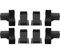 Support pour pergola en acier DIY Kit de fixation surélevé en bois pour l'extérieur, 8 pièces