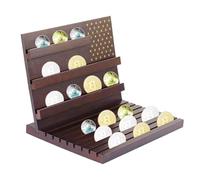 Support pour pièces en argent - Organisateur de badges en bois rustique antidérapant | Porte-épingles à boutons | Utilisation dans le bureau Studio Salon Chambre à coucher La cheminée Bureau
