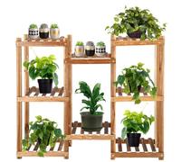 Support pour Plante - SPRINGOS - Escalier de fleurs en bois de bambou - 5 niveaux - Jardin Terrasse Balcon
