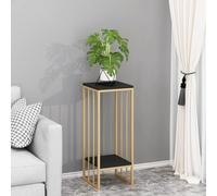 Support pour Plante Unique en métal, étagère d'angle à Plusieurs Niveaux, Porte-Pots, Support d'angle pour Plusieurs Plantes pour Patio et Jardin (doré, 30 x 30 x 75 cm)