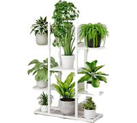 Support pour plantes, 7 niveaux, usage intérieur et extérieur, blanc 5 couches