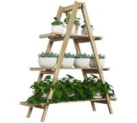 Support pour plantes, bois d'épicéa, 3 niveaux, structure en A, 100 cm x 36 cm x 112 cm, convient pour une utilisation à l'intérieur et à l'extérieur