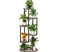 Support pour plantes, conception à 6 niveaux, structure métallique durable, E-6 Tier Noir
