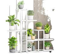 Support pour plantes, conception multicouche, portable et durable, H9036 Blanc
