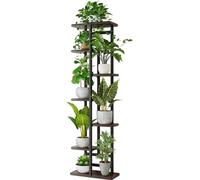 Support pour plantes de jardin, support pour plantes, support pour fleurs, escalier à fleurs, étagère de présentation pour coin jardin (7 niveaux, chêne noir)