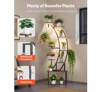 Support pour plantes d'intérieur avec lampes de culture, étagère à plantes éclairée de 160 cm de haut à 9 niveaux, support métallique d'angle pour plantes, 3 minuteries et 10 niveaux de luminosité, pr
