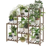 Support pour plantes d'intérieur Bois extérieur stratifié Étagère pour plantes multiples 3 bandes 7 échelle en conserve Porte-plantes Pot de table Support pour fenêtre Jardin Balcon Patio