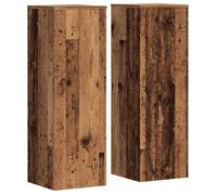 vidaXL Support pour plantes 2 pièces 33x33x100 cm Aspect vieux bois Matériau dérivé du bois