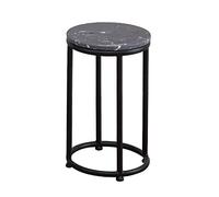Support pour Plantes en Fer forgé, Panneau en marbre - Support pour jardinière en métal d'intérieur/extérieur, idéal pour Le Salon, étagère de Sol étroite, Pot de Fleurs, Noir - 40 cm